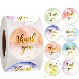 500 piece thank you stickers - NIP